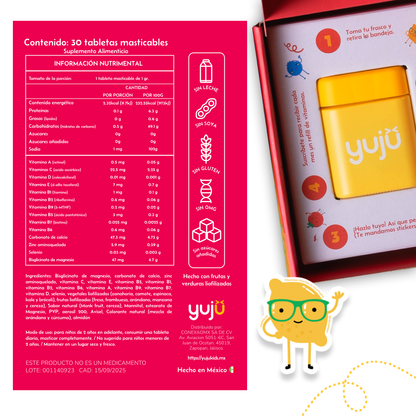 Refill de yujü: Vitaminas diarias para niños